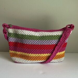 The Sak Crochet Shoulder Bag in Multicolor Stripe